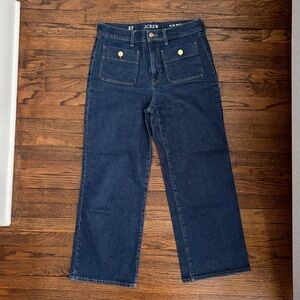 J. Crew Women's Slim Wide Leg Cropped Jeans - Dark Blue Size 27